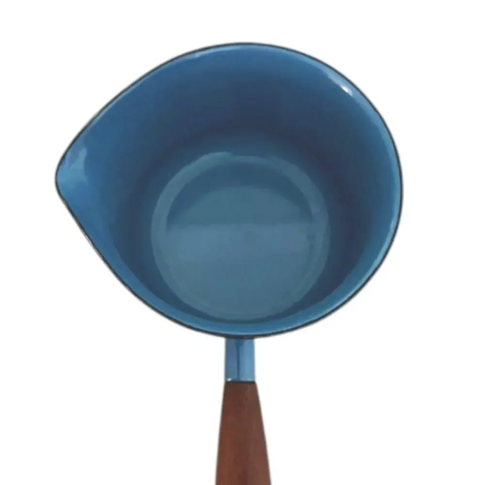 Vintage Cathrineholm Turquoise Blue Lotus Butter Warmer + NOS Fondue Forks